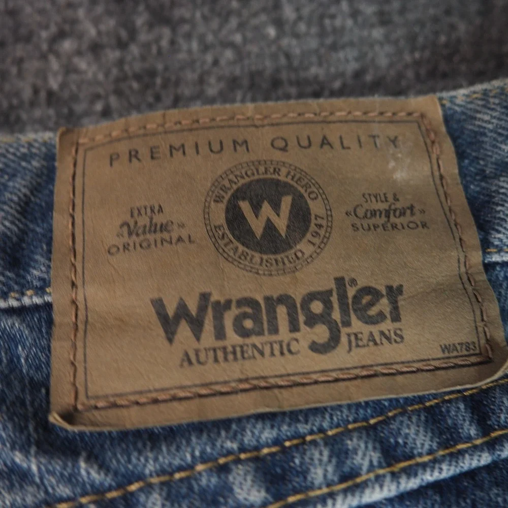 Wrangler Jeans Mens 44x32 Five Star Relaxed Fit Blue Denim 97601VR Western Work